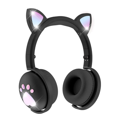 BK9 HiFi 7.1 Surrond Sound Cat Claw Luminous Cat Ear Bluetooth Gaming Headset with Mic
