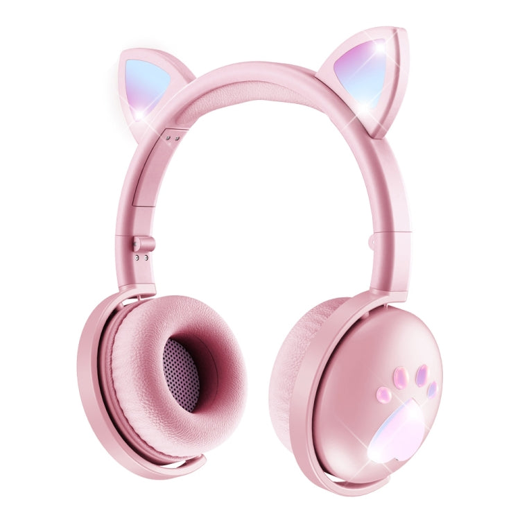 BK9 HiFi 7.1 Surrond Sound Cat Claw Luminous Cat Ear Bluetooth Gaming Headset with Mic