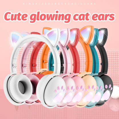 BK9 HiFi 7.1 Surrond Sound Cat Claw Luminous Cat Ear Bluetooth Gaming Headset with Mic