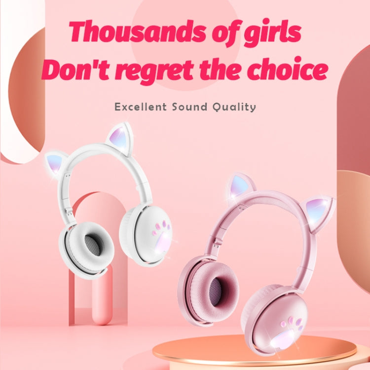 BK9 HiFi 7.1 Surrond Sound Cat Claw Luminous Cat Ear Bluetooth Gaming Headset with Mic
