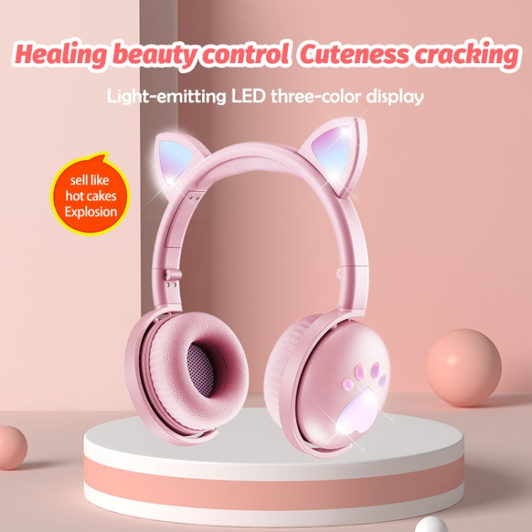 BK9 HiFi 7.1 Surrond Sound Cat Claw Luminous Cat Ear Bluetooth Gaming Headset with Mic