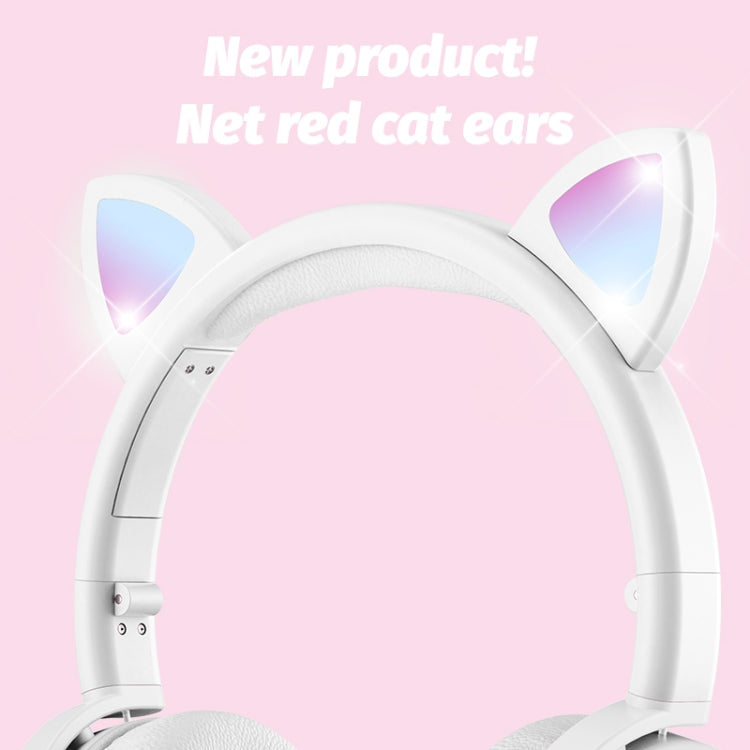 BK9 HiFi 7.1 Surrond Sound Cat Claw Luminous Cat Ear Bluetooth Gaming Headset with Mic