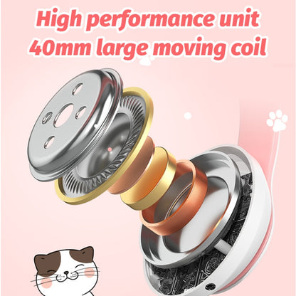 BK9 HiFi 7.1 Surrond Sound Cat Claw Luminous Cat Ear Bluetooth Gaming Headset with Mic