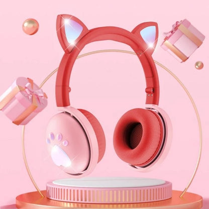 BK9 HiFi 7.1 Surrond Sound Cat Claw Luminous Cat Ear Bluetooth Gaming Headset with Mic