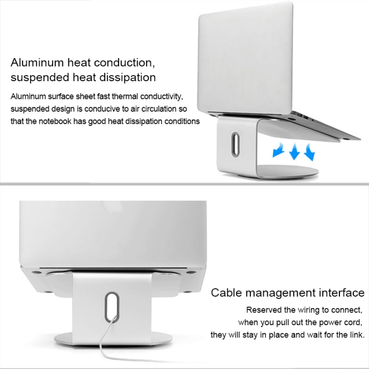 AP-2S Aluminum Alloy Laptop Stand 360 Degrees Rotating Radiator, AP-2S