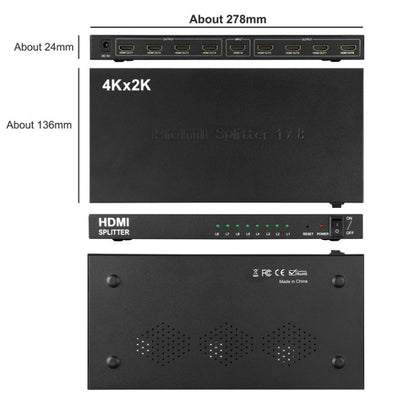 1 x 8 4K x 2K 3840*2160/30HZ HDMI Splitter, 1 x 8 4K x 2K