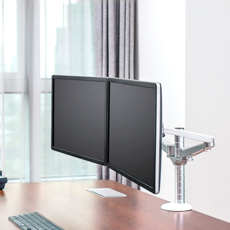 OA-4S Aluminum Double Arm Desktop Display Table Monitor Mount Stand, OA-4S