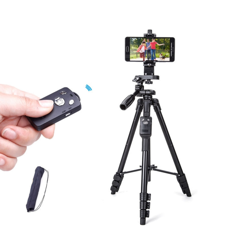 YUNTENG VCT-5218 Aluminum Tripod Mount with Bluetooth Remote Control & 3-Way Head & Phone Clamp, VCT-5218