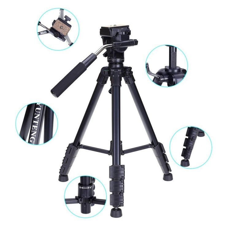 YUNTENG VCT-691 Aluminum Tripod Mount with Fluid Drag Head, VCT-691