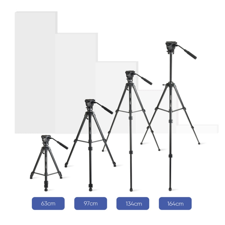 YUNTENG VCT-998 Aluminum Tripod Mount with Fluid Drag Head, VCT-998