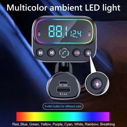 T67 Bluetooth 5.0 Car MP3 Music Player FM Modulator Transmitter Wireless AUX Adapter Hands-free, T67