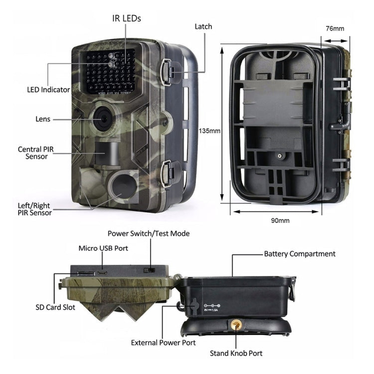 HC-808A HD Field Camera Infrared Outdoor Orchard Forest Fish Pond Surveillance Anti-theft Camera, HC-808A