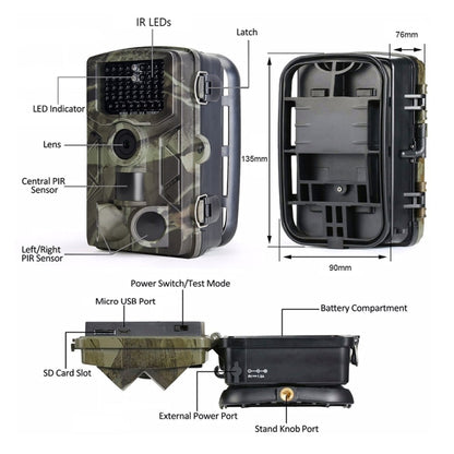 HC-808A HD Field Camera Infrared Outdoor Orchard Forest Fish Pond Surveillance Anti-theft Camera, HC-808A