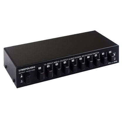 B059 10 In 2 Out / 2 In 10 Out 2-Way RCA Switch Audio Frequency Signal Select Shift Device Loudspeaker Box, B059