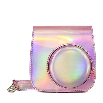 Aurora Oil Paint Full Body Camera PU Leather Case Bag with Strap for FUJIFILM instax mini 9 / mini 8+ / mini 8