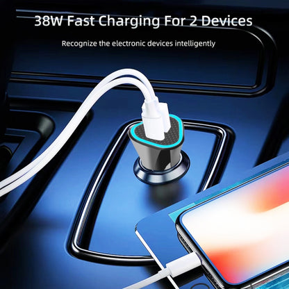 TE-P23 38W PD 20W USB-C / Type-C + QC3. 0 USB Triangle Car Charger + USB to 8 Pin Data Cable, Length: 1m, with 8 Pin Cable