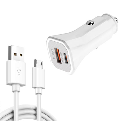 TE-P22 38W PD USB-C / Type-C + QC3. 0 USB Car Charger with 1m USB to Micro USB Data Cable, with Micro USB Cable