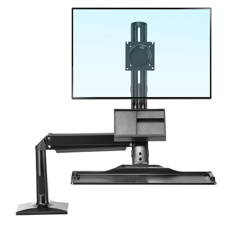 NORTH BAYOU NB35 Ergonomic 19-27 Inch Monitor Holder with Foldable Keyboard Tray Full Motion Sit-Stand Workstation, NB35