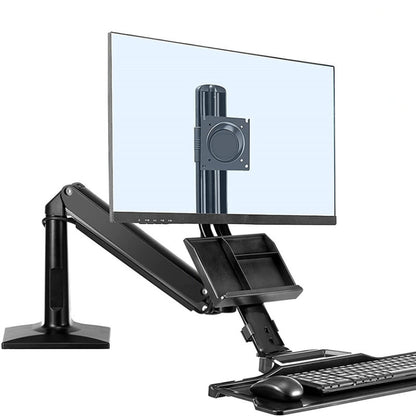 NORTH BAYOU NB35 Ergonomic 19-27 Inch Monitor Holder with Foldable Keyboard Tray Full Motion Sit-Stand Workstation, NB35