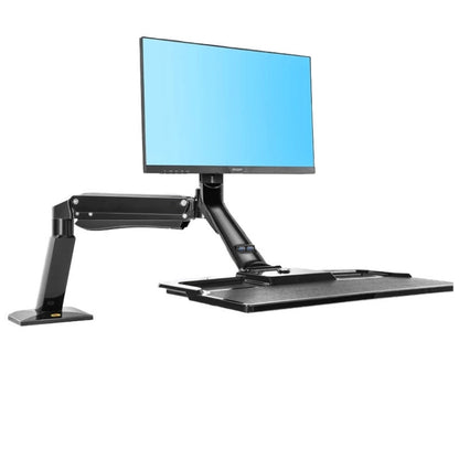 NORTH BAYOU NB40 Ergonomic Height Adjust Computer Stand Workstation 22-32 Inch Monitor Mount Bracket with Keyboard Plate Desk Stand, NB40