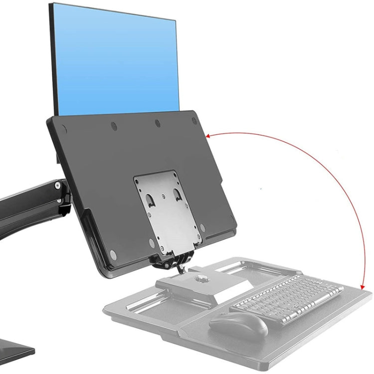 NORTH BAYOU NB40 Ergonomic Height Adjust Computer Stand Workstation 22-32 Inch Monitor Mount Bracket with Keyboard Plate Desk Stand, NB40