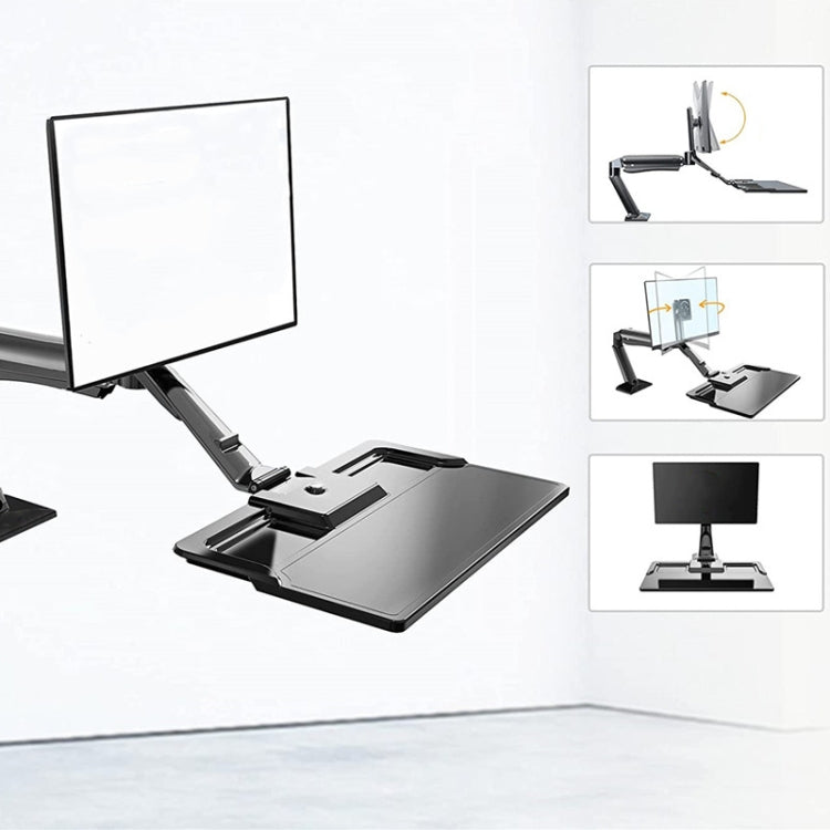 NORTH BAYOU NB40 Ergonomic Height Adjust Computer Stand Workstation 22-32 Inch Monitor Mount Bracket with Keyboard Plate Desk Stand, NB40