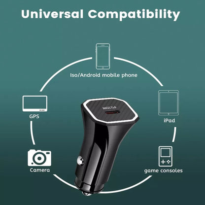 TE-P2 PD20W USB-C / Type-C Car Charger with Type-C to 8 Pin Data Cable, Type-C to 8 Pin Data Cable (Black), Type-C to 8 Pin Data Cable (White)