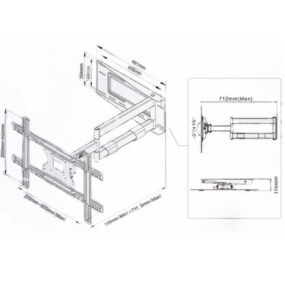 NORTH BAYOU NB SP2 Heavy Duty Arm Swivel Wall Mount  40-70 inch LED LCD TV, SP2