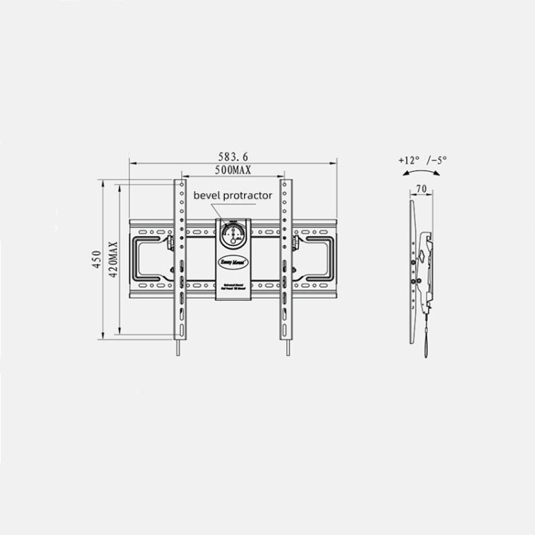 NORTH BAYOU NB DF70-T Tilt Height Adjustable Bracket Wall Rack Mount for 55-85 inch LCD TV, DF70-T