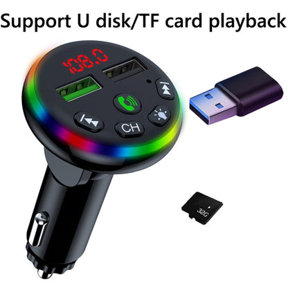 F13 Car Smartphone Charger Hands Free Calling 5.0 Bluetooth-MP3 Player Car Wireless FM Transmitter, F13