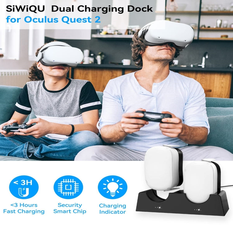 For Oculus Quest 2 VR Charging Stand VR Accessories Host Storage Bracket Double Charging Stand, VR Charging