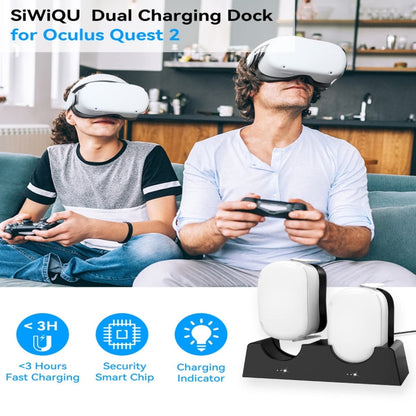 For Oculus Quest 2 VR Charging Stand VR Accessories Host Storage Bracket Double Charging Stand, VR Charging