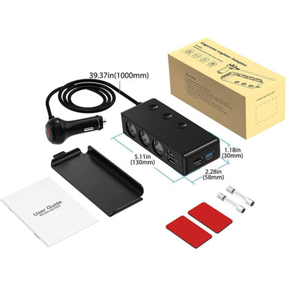 TR30 QC 3.0 Multifunctional 3 Cigarette Lighter  High Power Car Charger, TR30