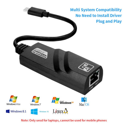 JSM 10 / 100 Mbps USB-C / Type-C to RJ45 Ethernet Adapter Network Cable, JSM 10 / 100 Mbps USB 3.1