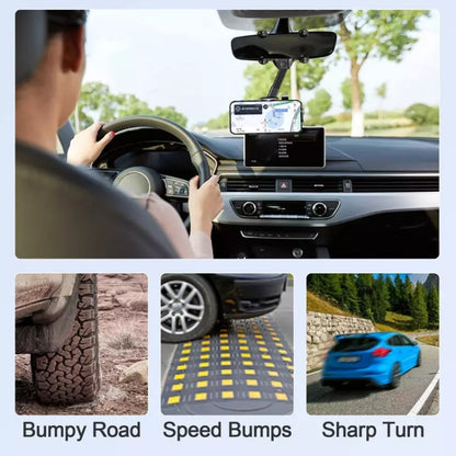 R004 Rearview Mirror 360 Rotatable Retractable Car Phone Holder, R004