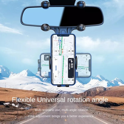 R004 Rearview Mirror 360 Rotatable Retractable Car Phone Holder, R004