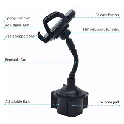 C009 Adjustable Car Cup Holder 360 Degree Universal Car Mount, C009