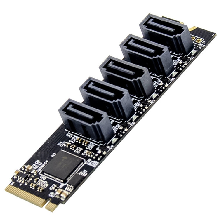 ST532 M.2 NGFF To 5 Ports SATA3.0 Hard Disk Expansion Card Adapter In Stock, 5 Ports