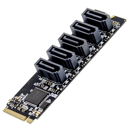 ST532 M.2 NGFF To 5 Ports SATA3.0 Hard Disk Expansion Card Adapter In Stock, 5 Ports