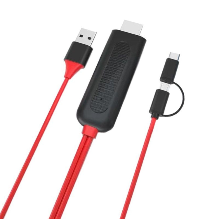 2-in-1 USB C Micro USB, Android Weton MHL to TV HDMI Adapter 1080P HD HDTV Mirroring & Charging Cable, to TV Projector Monitor