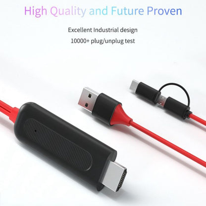 2-in-1 USB C Micro USB, Android Weton MHL to TV HDMI Adapter 1080P HD HDTV Mirroring & Charging Cable, to TV Projector Monitor