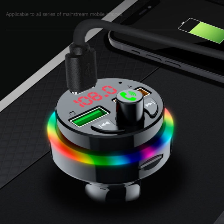 PDF17 Car Bluetooth 5.0 Charger FM Transmitter Type-C Dual USB MP3 Music Player, PDF17