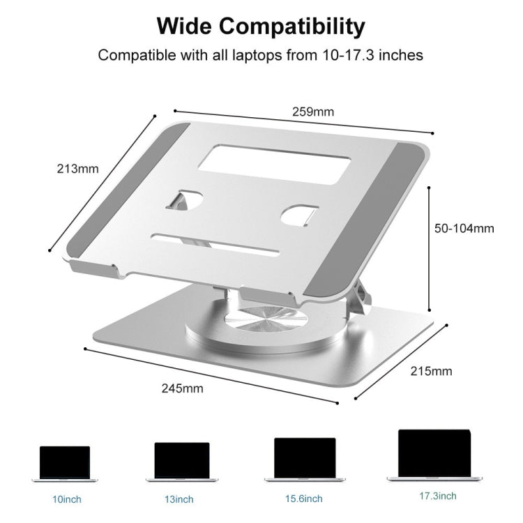 D088 Portable Aluminum 360 Degree Rotating Height Flexible Adjustable Notebook Laptop Stand, D088
