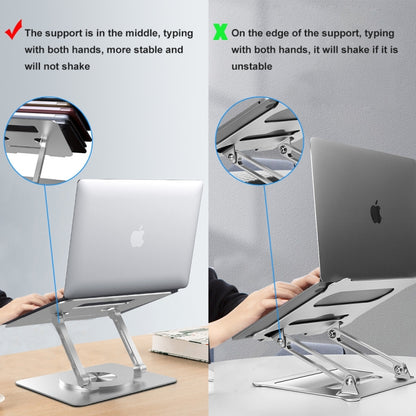 D088 Portable Aluminum 360 Degree Rotating Height Flexible Adjustable Notebook Laptop Stand, D088