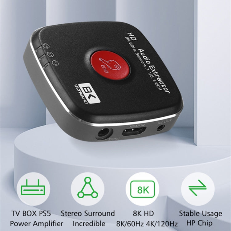 AYSA-11V21 8K/60Hz YbCr420 HDR10 Output 7.1 HDMI8K Audio Separator 2.1 Audio separator, HDMI8K Audio Separator
