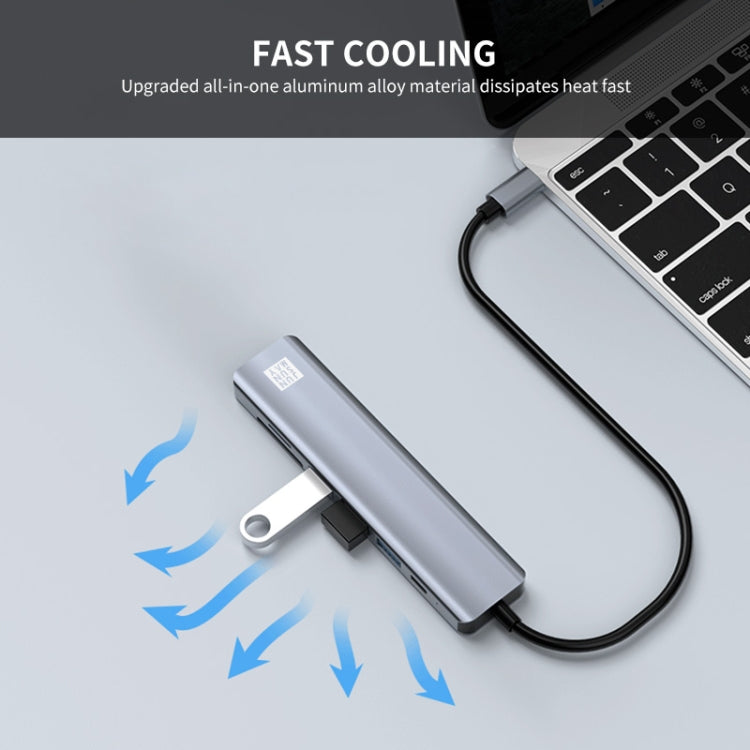 JUNSUNMAY 7 in 1 Type-C to 4K HDMI Docking Station Adapter PD Quick Charge Hub SD/TF Card Reader, JSM-HUB006
