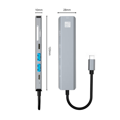 JUNSUNMAY 7 in 1 Type-C to 4K HDMI Docking Station Adapter PD Quick Charge Hub SD/TF Card Reader, JSM-HUB007