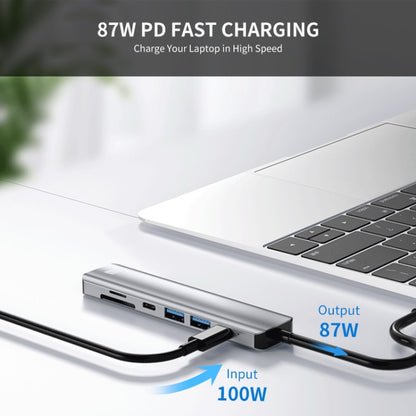 JUNSUNMAY 7 in 1 Type-C to 4K HDMI Docking Station Adapter PD Quick Charge Hub SD/TF Card Reader, JSM-HUB007
