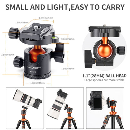 K&F CONCEPT KF31.023V3 360 Degree Rotating Panoramic Metal Tripod Ball Head with 1/4 Inch Quick Release Plate, KF31.023V3