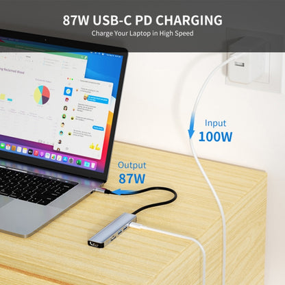 ENKAY Hat-Prince 6 in 1 Type-C Hub 4K HDMI Docking Station Adapter USB-C PD Quick Charge SD/TF Card Reader, 6 in 1 Type-C